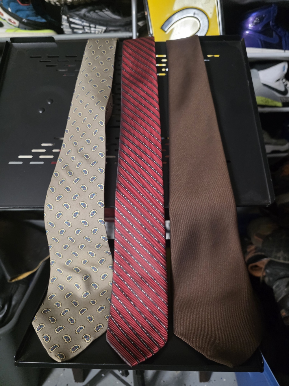 Allen Solly Three-Tie Set in Beige, Red and Brown